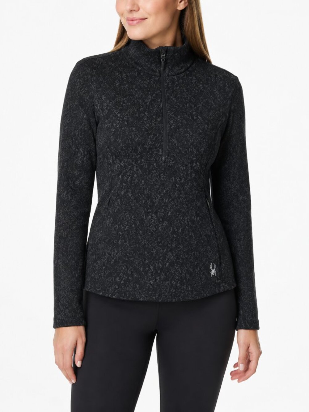 Spyder Active Women’s Black 3/4 Zip Pullover Jacket Size M NWOT